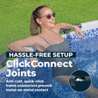 Ground Pool, Round Metal Frame Outdoor Swimming Pool Set with Filter Pump